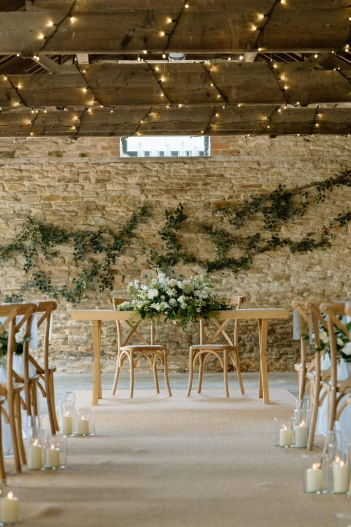the great barn aynho wedding ceremony