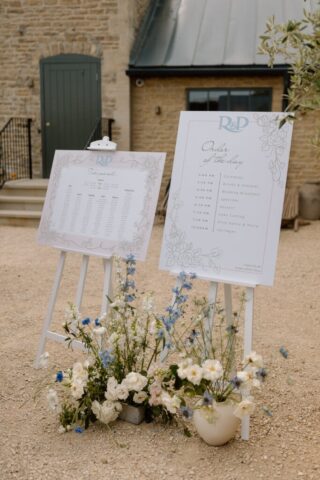 Elegant stationery and styling for the wedding day stationery