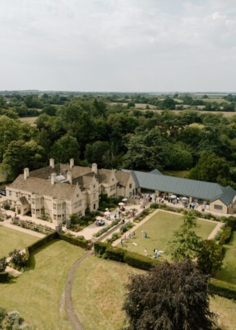 Drone image of Kin House Wedding Venue