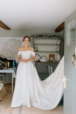 Bride in her wedding dress